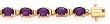 14K OVAL AMETHYST BRACELET 6X4MM, 7"