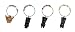 ALOHA WINE GLASS TIKI CHARMS - SET OF 4 - HAWAII GIFTS