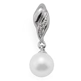 Akoya Pearl Pendant with Diamond in 14K White Gold
