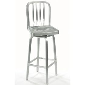 Sandra Swivel Bar Stool With Aluminum Seat, SWIVEL METAL, BRUSHED ALUMINM