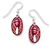 Adajio by Sienna Sky Cranberry Red Vine Etched Oval Bead Drop Earrings 7524