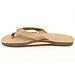 Rainbow Sandals Women’s Double Layer Premier Leather Narrow Strap w/Arch, Dark Brown, Ladies Large / 7.5-8.5 B(M) US