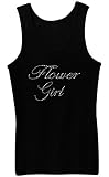 Flower Girl Rhinestone Juniors Tank Top, Medium, Black
