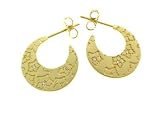 Small All Flower Crescent Hoops with Diamonds by Me & Ro