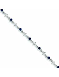 2.1 Carat 14K White Gold Diamond and Sapphire Bracelet