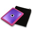 APPLE IPAD 3 PC EXECUTIVE ACCESSORY PACK - GEL EDGE PURPLE FROSTED  CRYSTAL CASE, SCREEN PROTECTOR, BLACK POUCH PART OF THE QUBITS  ACCESSORIES RANGE
