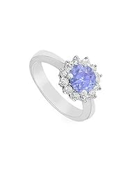 Tanzanite and Diamond Ring 14K White Gold - 1.50 CT TGW