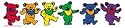 Grateful Dead Rainbow Dancing Bears Sticker by Dan Morris
