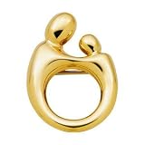 Alluring Mother and Child(R) Yellow Gold Pendant/Pin - -