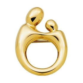 Alluring Mother and Child(R) Yellow Gold Pendant Pin - - by Mother and Child