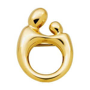 Alluring Mother and Child(R) Yellow Gold Pendant Pin - - by 