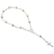 Hand Rosary with Rose Shape Round Beads - 6'' Overall Length - 8'' Rosary