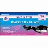 Soft N Style Medium Black Latex Powder Free Glove