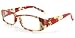 Luau RJ042 Fashion Reading Glasses with Modern Floral Design and Matching Case for Youthful Women With Narrow to Medium Faces Who Read in Style Red/Tan +2.00