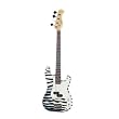 Austin Bazaar 43" Zebra Stripe Electric Bass Guitar with Accessories and Stand