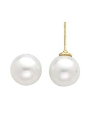 White 9-10mm South Sea Cultured Pearl Stud Earrings