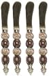 Decorative Pate Knife with Glass Bead Handle Set of Four