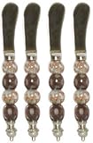 Decorative Pate Knife with Glass Bead Handle Set of Four