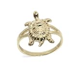 Genuine 10 KT Yellow Gold Diamond Cut Turtle 10K Ring Band Size 6