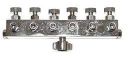 6-Way Airbrush Air Hose Splitter and Regulated Metering Manifold