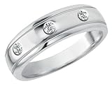 Ladies' Diamond 1/8 (ctw) Wedding Band in White Gold