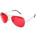 Cuffu Red Classic 51mm Color Aviator Sunglasses Chrome Frame
