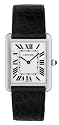 Cartier Men's Tank Solo Stainless Steel Black Leather Watch #W1018355