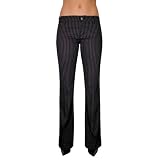 Dickies Girls Juniors' Stretch Twill 2-Pocket Printed Pinstripe Pant, Black/Silver, Size 0
