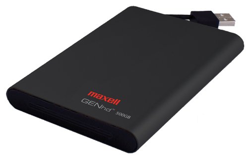 Maxell GENhd 500 GB Portable External Hard Drive HD-500 (Black)