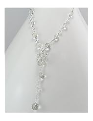 Clear Glass Necklace In 92.5 Sterling Silver