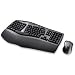 Wireless Comfort Desktop Split Keyboard and Laser Mouse Combo, USB/PS/2, Black