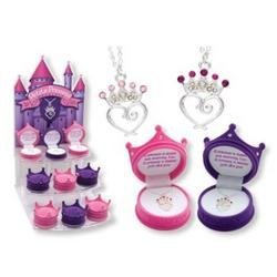 Cheap Girls Jewelry DM Merchandising Petite Princess Crown Necklace - Purple For Sale