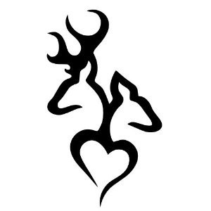 Browning Deer Head Heart Logo Style #2(Decal will come in WHITE)