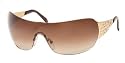 PRADA SPR60IS 5AK6S1 SHINY GOLD BROWN GRADIENT SHIELD RIMLESS SWAROVSKI RHINESTONE SUNGLASSES