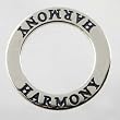 Round HARMONY Affirmation Band Pendant in Sterling Silver, #11823