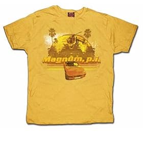 Magnum P.I. TV Show Classic Cop Series Retro Helicopter Gold T-shirt