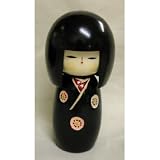 Kokeshi Doll with Black Kimono #GKD64