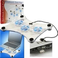 New Trademark Laptop Buddy Notebook USB Cooling Pad W/ 3 Fans and 6 Leds Durable And Stylish Acrylic