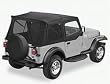 1988-1995 Jeep Wrangler Supertop Soft Top w/Tinted Windows Incl. Fabric Covered Upper Door Frames Black Denim