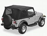 1988-1995 Jeep Wrangler Supertop Soft Top w/Tinted Windows Incl. Fabric Covered Upper Door Frames Black Denim