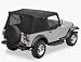 1988-1995 Jeep Wrangler Supertop Soft Top w/Tinted Windows Incl. Fabric Covered Upper Door Frames Black Denim