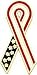 14K Gold Red White & Blue Enameled Awareness Ribbon Pin
