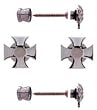 Grover Chrome Skull Artist Strap Buttons
