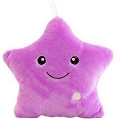 35cm*40cm Glowing Colorful Luminous LED Star Plush Pillow PP Cotoon Stuffed Toys by Luminous, Good Choice For Home Decoration, Relax and Gift, 5 Colors Available (Purple)