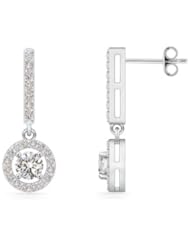 0.76 ct Round Diamond Drop Earrings
