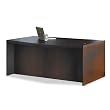 Aberdeen Series Laminate Bow Front Desk Shell, 72w x 42d x 29&frac12;h, Mocha