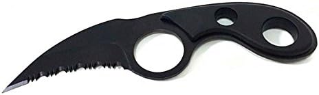 KUKEN CS:GO Counter Strike Hawkbill Scorpion Tactical Black Sawtooth Neck Knife