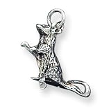 Sterling Silver Rat Charm with 20 inch Sterling Silver Chain