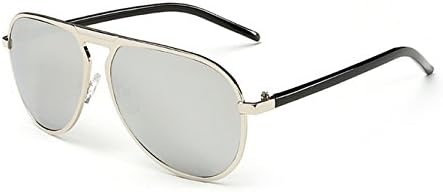 ABAMSM Flash Lenses Aviator Sunglasses clubmaster fashion (silver frame/3, 56)