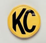 Light Cover 6 in. Round Black on Yellow Vinyl KC Letters